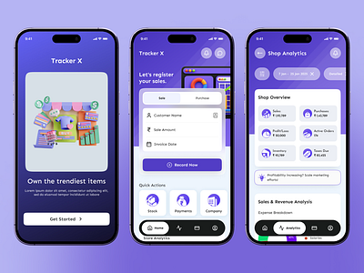 Tracker X : Shop Management Application app branding design graphic design illustration logo ui ux vector web