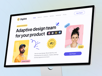 Digilink - Digital Agency Landing Page - Mockup Version advertising agency website b2b business company corporarte website design digital marketing homepage landing page marketing mockup portfolio seo ui ux web web design website website design