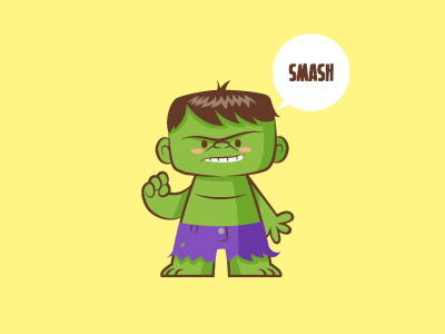 Lil Hulk Smash - Lil BFFs series 2 character design hulk illustration marvel vector