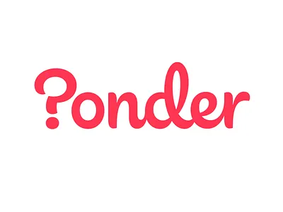 Ponder logotype question mark rebus typography