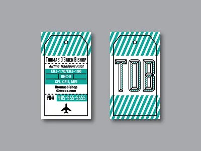 Pilot Biz Card baggage tag business card lettering plane