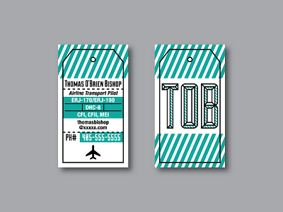 Pilot Biz Card baggage tag business card lettering plane