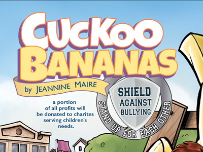 Cuckoo Bananas childrens book design layout logo