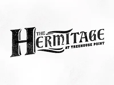 Hermitage lettering logo texture treehouse typography vintage