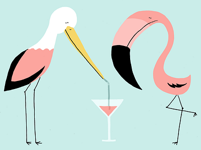 flamingo cocktail flamingo stork