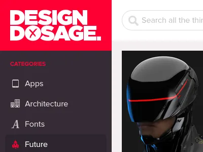 Design Dosage future icons nav rebrand redesign relaunch robocop search teaser