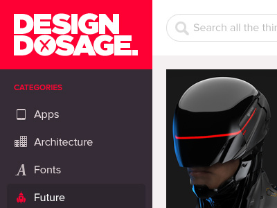 Design Dosage future icons nav rebrand redesign relaunch robocop search teaser