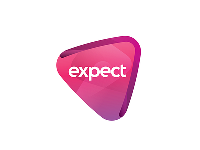 Expect Logo arrow up magenta mauve play button