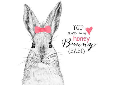Hand drawn bunny illustration animal bunny childish cute design drawing hand drawn illustration nice pencil pink sketch