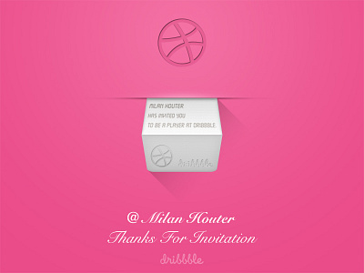 Thanks For Invitation @Milan Houter dribbble first icon invitation invite shot