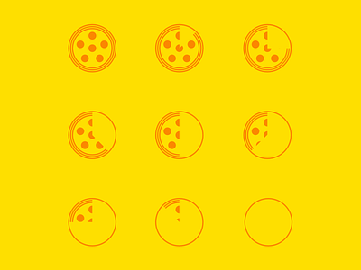 Slices (Yellow) food illustration line pepperoni pizza yellow