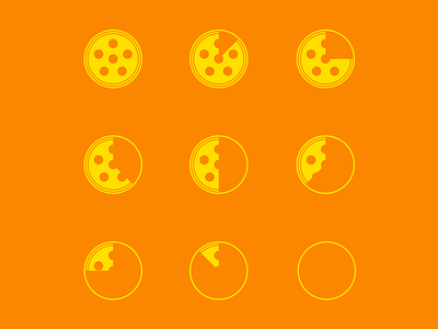 Slices (Red) food illustration line pepperoni pizza red