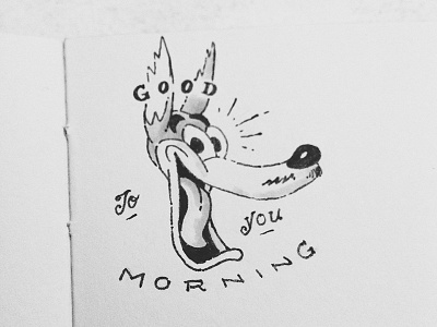 GMTY Wolfie cartoon handtype illustration lettering morning retro