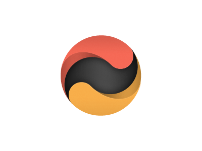 Fluent shape sphere fluent fluid orb organic red shape sphere yellow