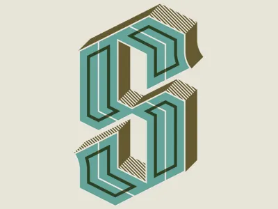 Drop Cap S decorative drop cap lettering shadow type typography vector