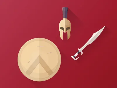 Spartan Essentials 300 blade flat helmet illustration king leonidas leonidas shield spartan sword vector