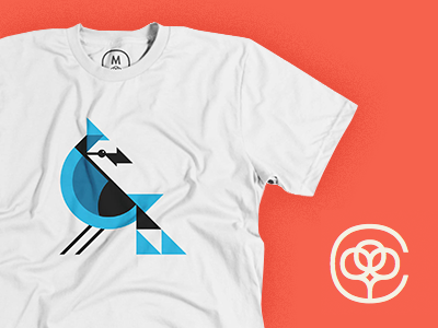 Now Available on Cotton Bureau ben stafford bird blue jay cotton bureau geometric shapes