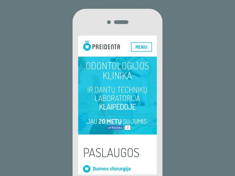Preidenta responsive website (GIF) blue css dentist homepage html media queries mobile navigation preidenta responsive