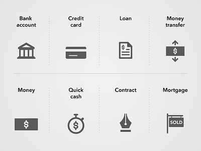 Financial Minicons bank consumer credit finance icon loan money