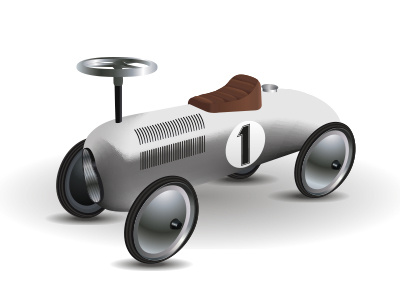 Car design illustrator racecar retro toy vintage