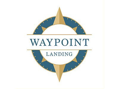 Waypoint Landing branding compass enclosure identity logos nautical