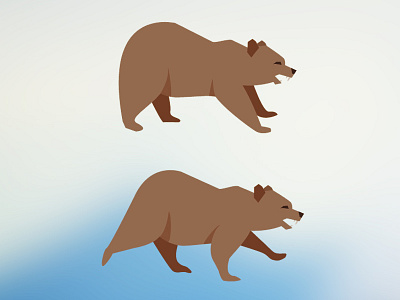 Bear in Motion bear charge grizzly illustration motion movement walking