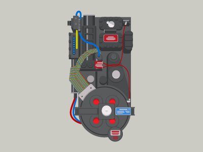 Positron Collider dont cross the streams flat ghost busters illustration