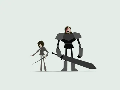 Arya and The Hound arya character design game of thrones illustration stark the hound