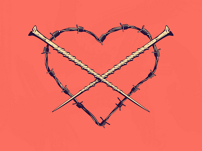 Cyco Love. barb wire barbed wire criminal cyco heart psycho russian screw tattoo culture
