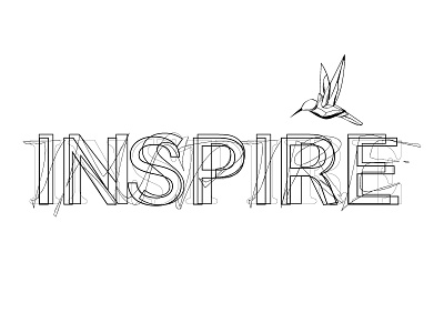 Inspire art bird creativity design flying graphic illustration inspiration inspire line typography