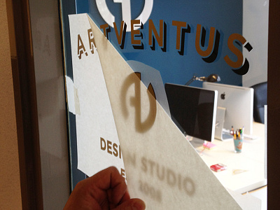 Stick around agency artventus design est gold grid shadow type showtime sticker studio vintage