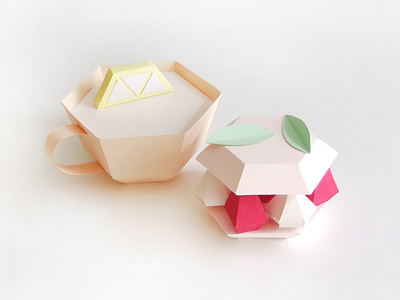 Paper food cake paperart tea