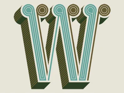 Drop Cap W decorative drop cap lettering shadow type typography vector