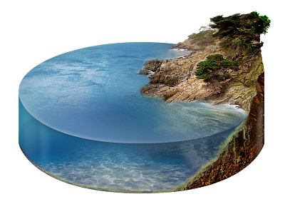 Landscape cross section illustration landscape photoshop sea