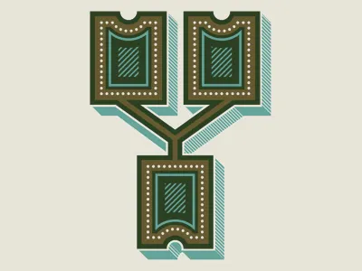 Drop Cap Y decorative drop cap lettering shadow type typography vector