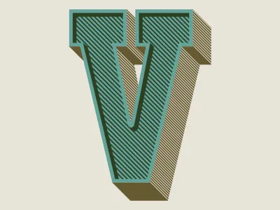 Drop Cap V decorative drop cap lettering shadow type typography vector