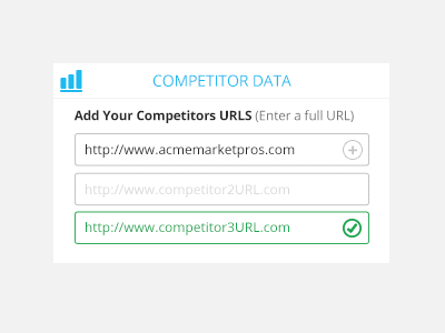 Competitor Data Widget dashboard form marketing ui widget