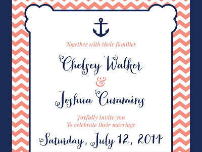 Chelsey And Josh Wedding Invitation chevron invitation stationary summer wedding