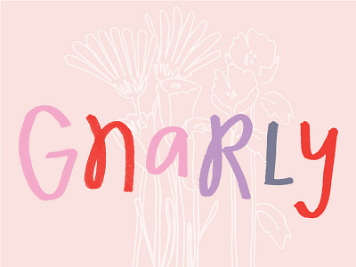 Gnarly bitmap flowers gnarly hand lettered illustration markers