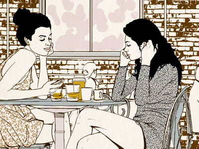 Cafe fashion illustration illustration vintage illustration