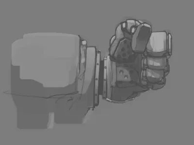 lunch sketch hand robot sketch