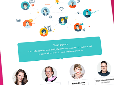 Pinkup Team page #WIP flat halo lab icons illustration landing team ui ux web website wip