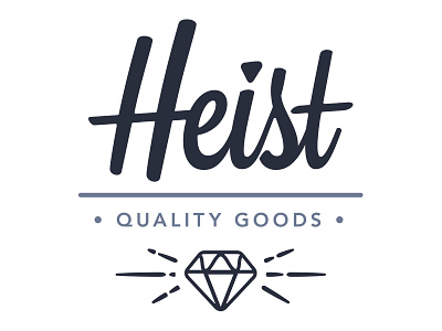 Heist branding diamond hand lettering retro