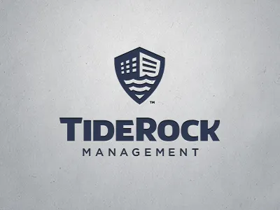 TideRock Logo Positive bold branding building contract identity logo new hampshire ocean property real estate shield typographic