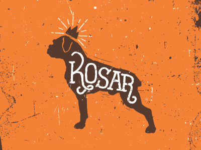 King Kosar bernie kosar boxer browns cleveland crown distress dog hand lettering silhouette king kosar texture