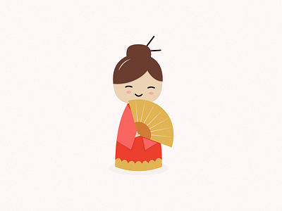 Chinese Girl character chinese fan girl illustration kawaii