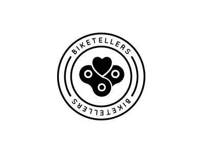 Biketellers bicycle bike heart hipster logo