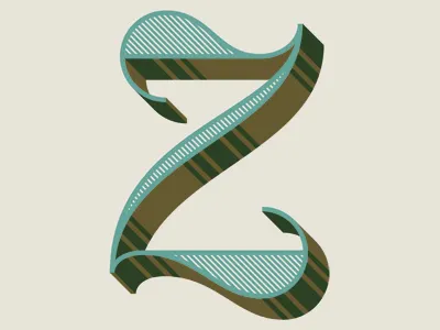 Drop Cap Z decorative drop cap lettering shadow type typography vector