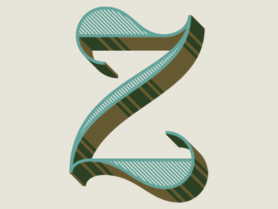 Drop Cap Z decorative drop cap lettering shadow type typography vector