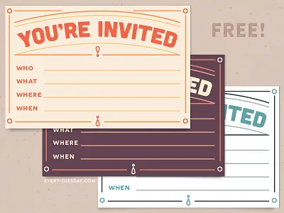 Free Invitation Postcard celebrate celebration fill in the blank free freebie freebies invitation invite party postcard printable retro